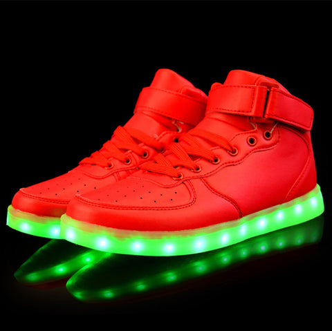 High top red LED shoes