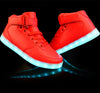 High top red LED shoes