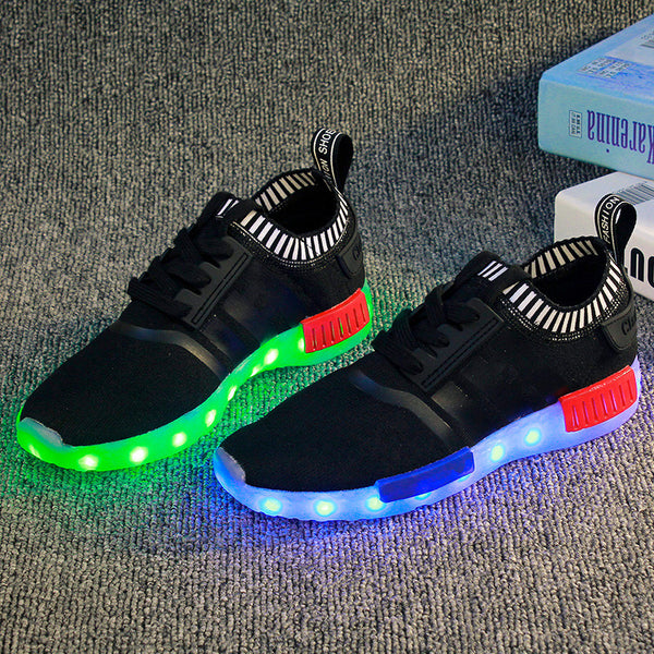 Classic style black LED shoes