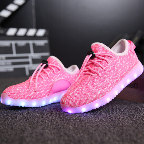 A-Yeezy style pink kids LED shoes