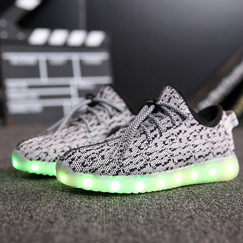 A-Yeezy style gray kids LED shoes