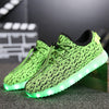 A-Yeezy style green kids LED shoes