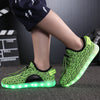 A-Yeezy style green kids LED shoes