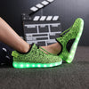 A-Yeezy style green kids LED shoes