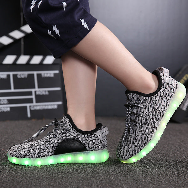 A-Yeezy style gray kids LED shoes