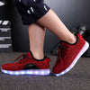 A-Yeezy style red kids LED shoes