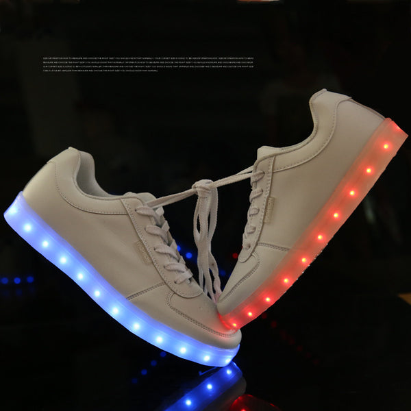 Low top white LED shoes