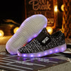 Coconut black kids LED shoes