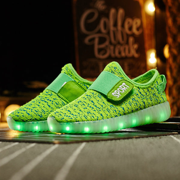 Coconut yellow kids LED shoes