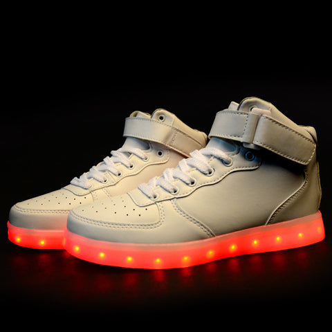 High top white-2 LED shoes