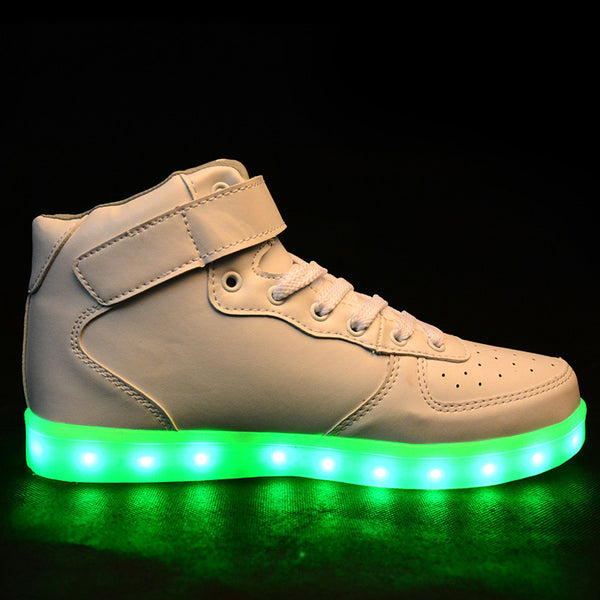 High top white-2 LED shoes