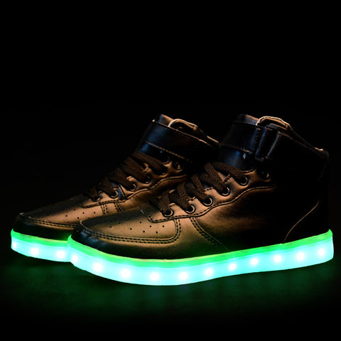 High top black-2 LED shoes