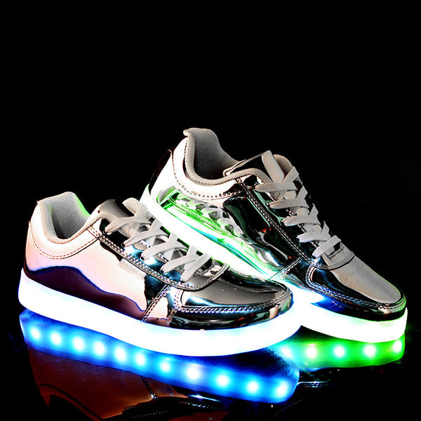 Low top  silver LED shoes