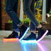 High top black LED shoes