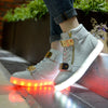 High top white LED shoes