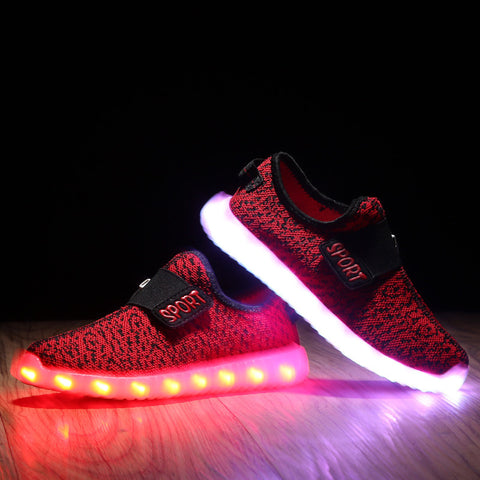 Coconut red kids LED shoes