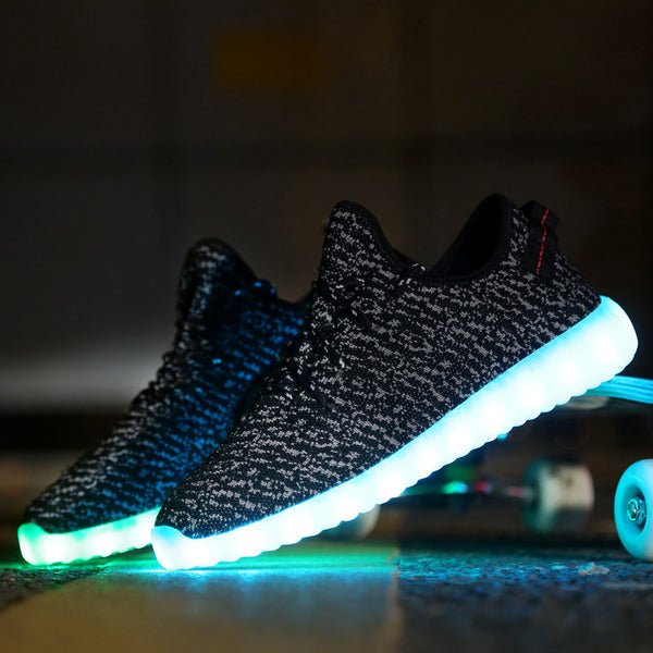 A-Yeezy style black LED shoes